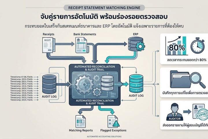 จับคู่รายการอัตโนมัติ พร้อมร่องรอยตรวจสอบ